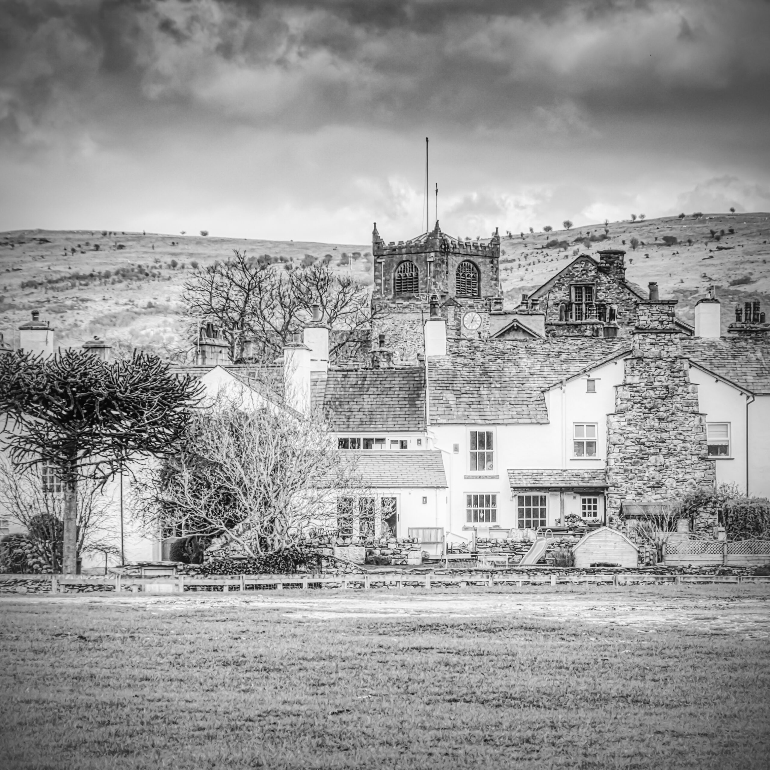 Cartmel Village ©Biglight Photo uk Cartmel Village from the Racecourse Greetings Card